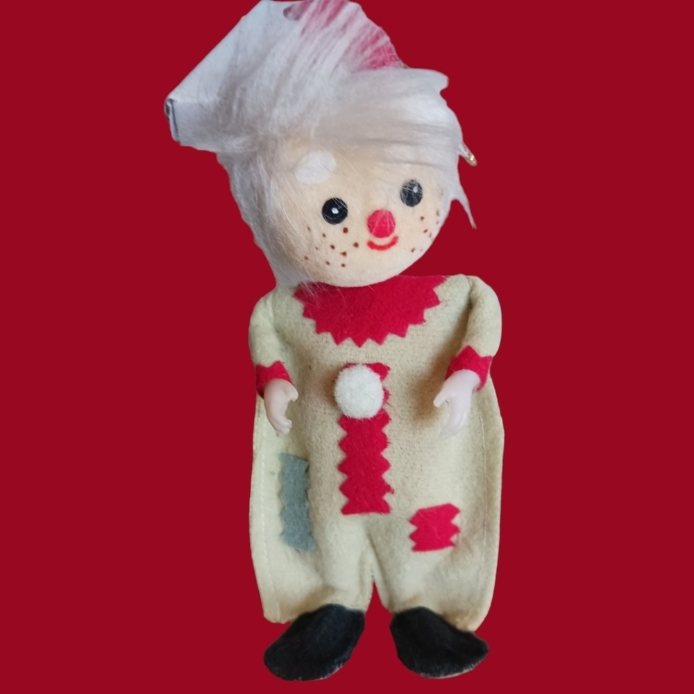 Vtg clowns felt christmas ornaments set of 2 - Picture 9 of 9